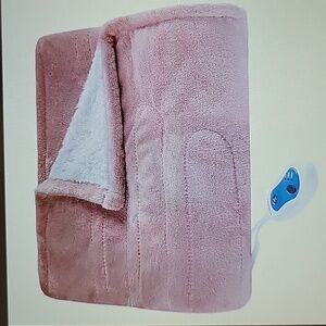 Coriwell Pink Heated Electric Throw white Sherpa 50x60" 4 setting Auto Off New…